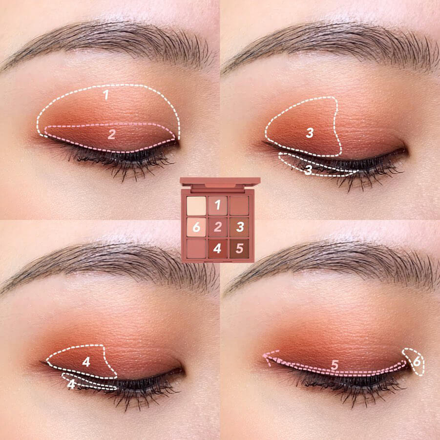 Cách đánh phấn mắt màu cam