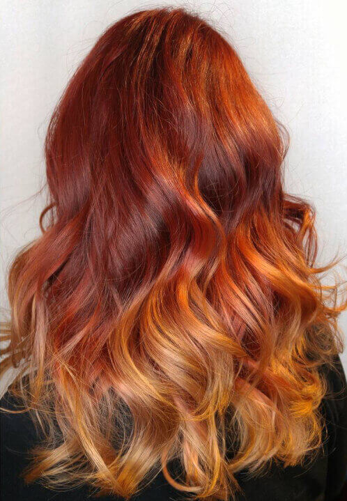 Nhuộm tóc màu nâu cam ombre vừa đẹp ấn tượng lại an toàn cho mái tóc